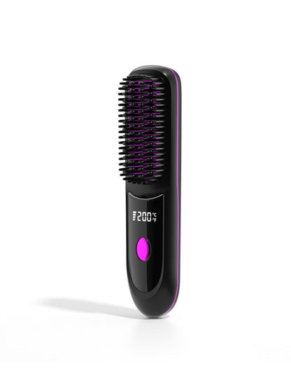 Lilac Trendsi fast heating anti-scald straightening comb with ergonomic design for safe, efficient hair styling.
