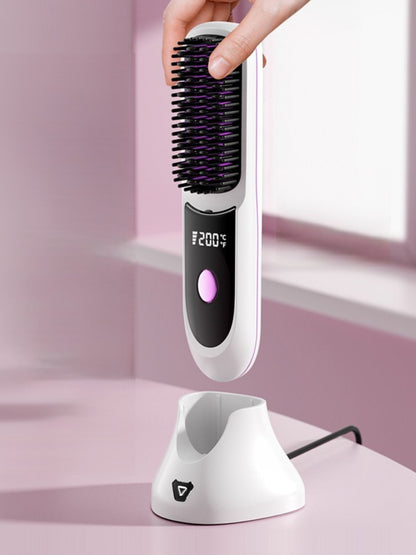 Lilac fast heating anti-scald straightening comb by Trendsi, designed for safe, efficient hair straightening with anti-scald features.
