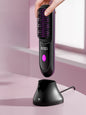 Lilac Trendsi fast heating anti-scald straightening comb showing ergonomic design and heat-resistant handle for safe styling.