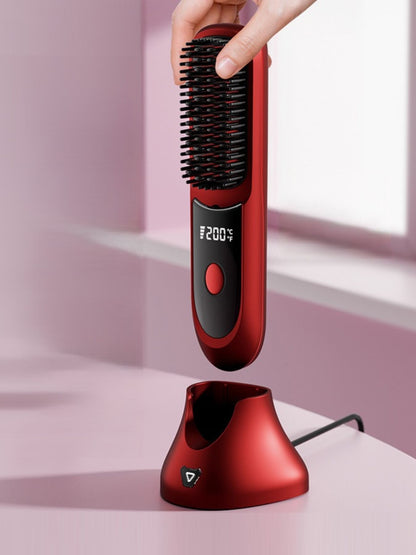 Lilac Trendsi fast heating anti-scald straightening comb for safe, quick hair styling with durable design.