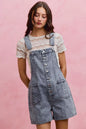 Trendsi SO ME denim washed romper with adjustable straps, front design, casual sleeveless style for summer wear