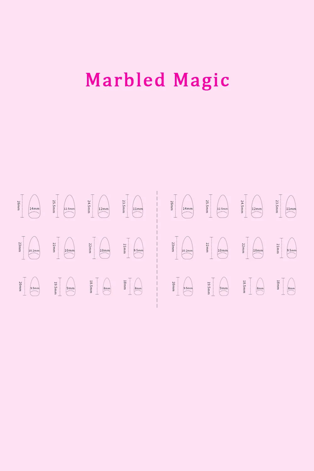 Marbled pink press on nails by Trendsi, SO PINK BEAUTY, shown in a natural, stylish design, displayed in two packs.