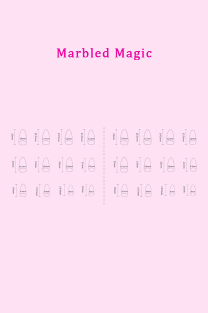 Marbled pink press on nails by Trendsi, SO PINK BEAUTY, shown in a natural, stylish design, displayed in two packs.