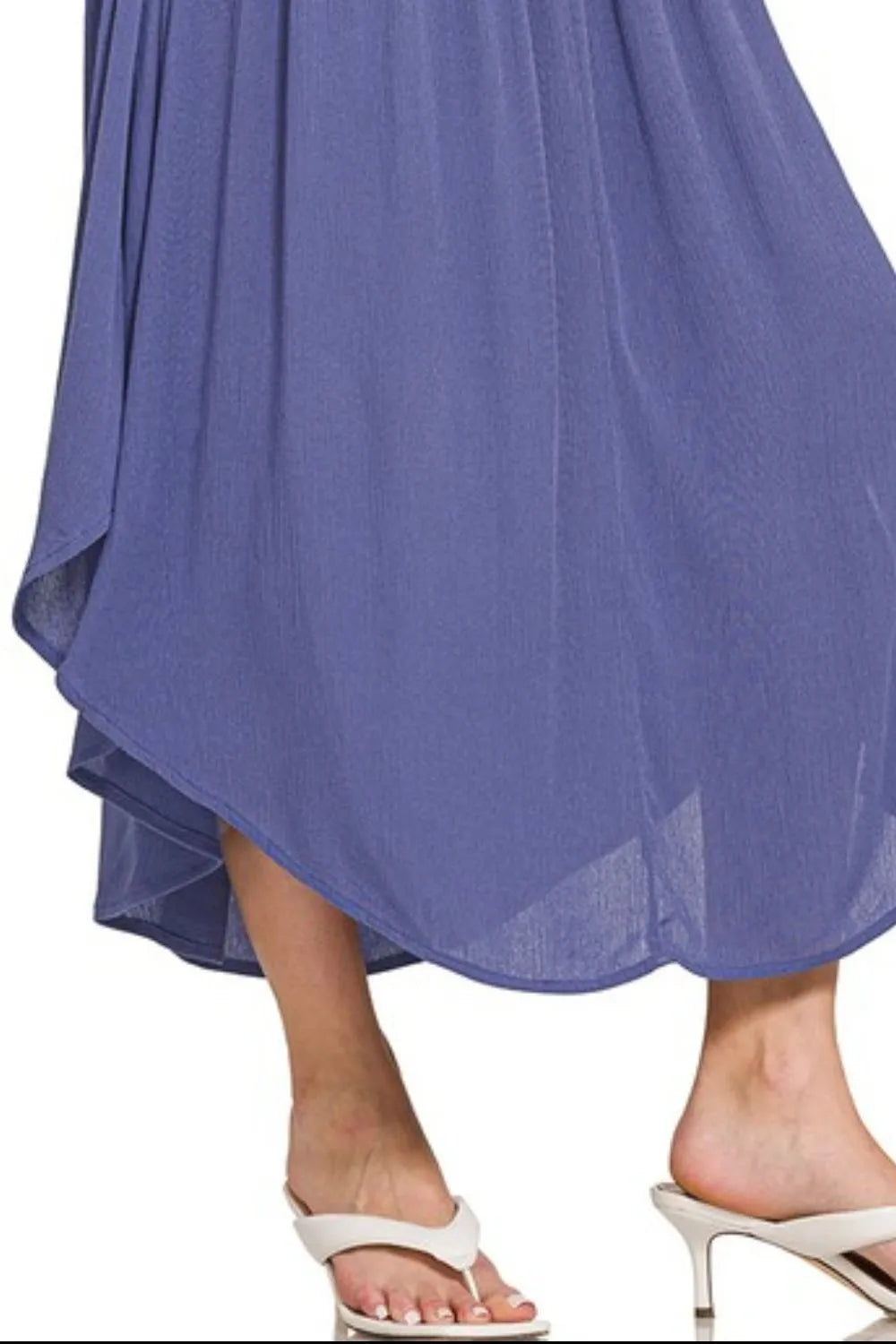 Zenana woven crinkle maxi skirt with smocked waist and pockets, stylish and comfortable for casual wear.