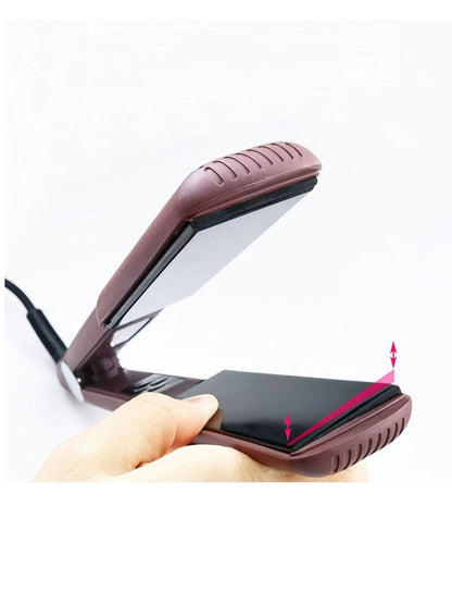 Trendsi mauve adjustable temperature hair straightener with wide plates and North American plug for sleek, straight hair styling.