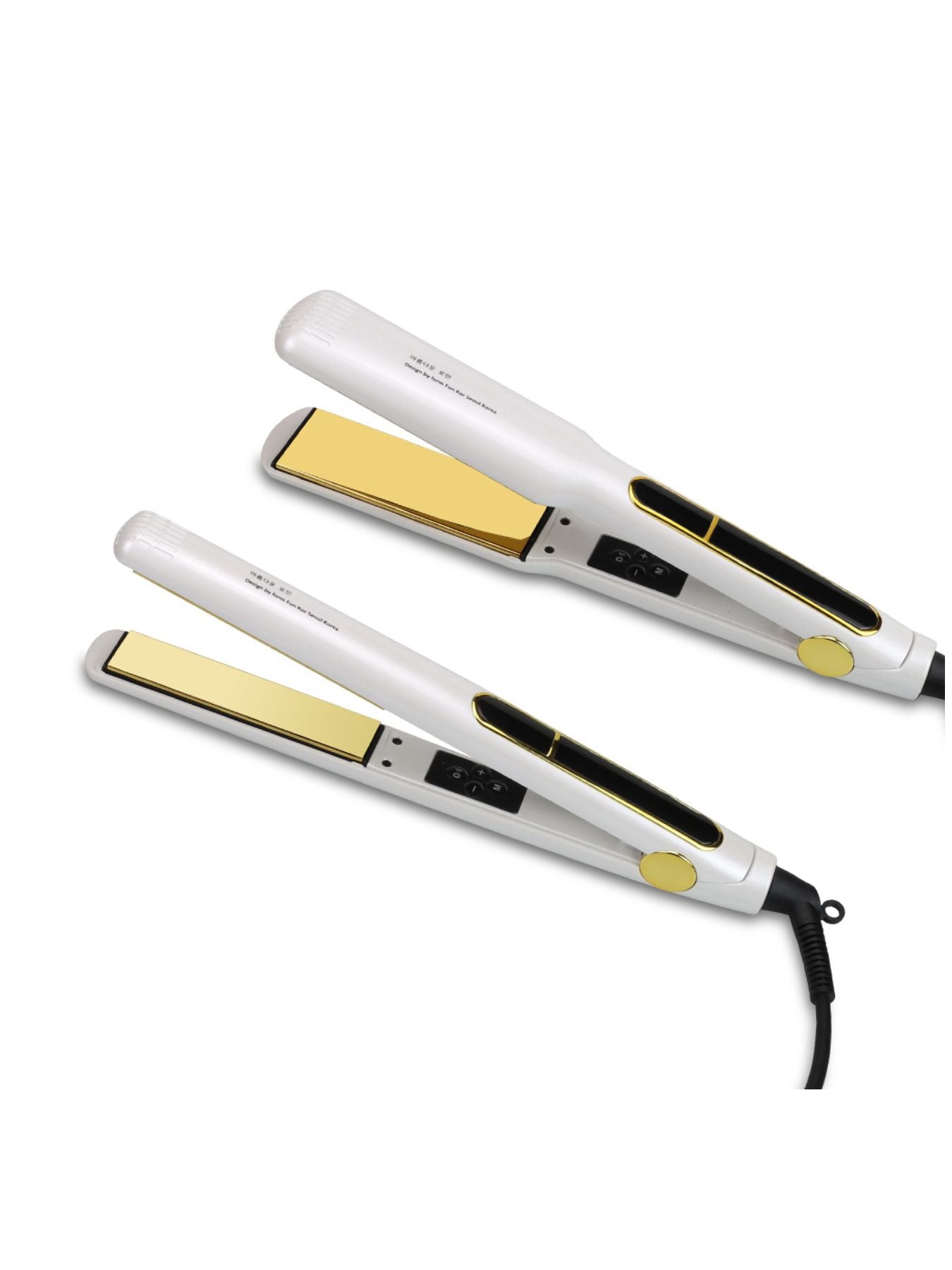Trendsi adjustable temperature mauve hair straightener with North American plug, showcasing its sleek design and adjustable settings.