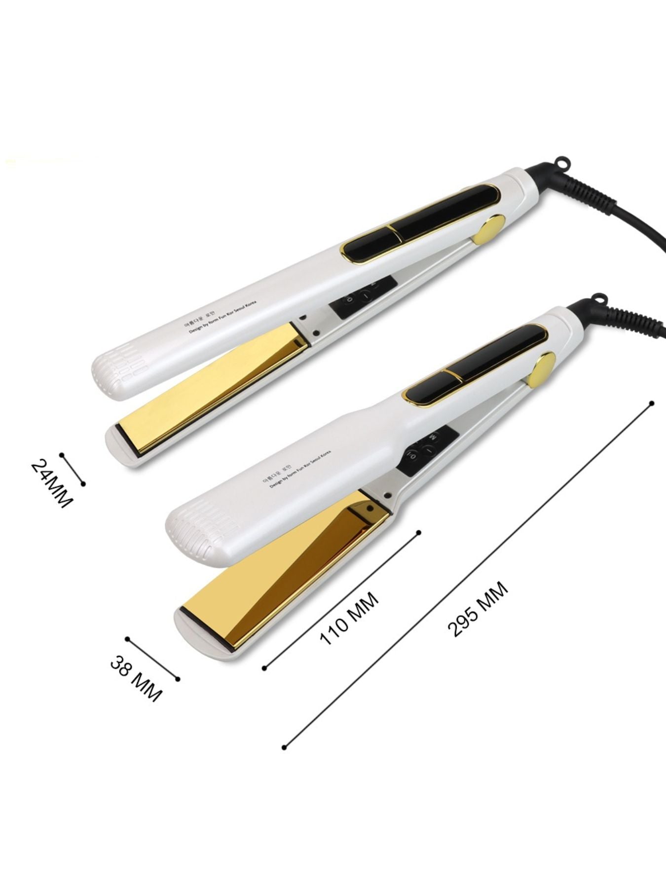 Trendsi adjustable temperature mauve hair straightener with North American plug and wide plates for sleek, straight hair styling.