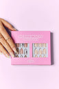 Trendsi SO Pink Beauty press-on nails, two pack, with shiny pink and clear designs, perfect for quick, stylish manicures.