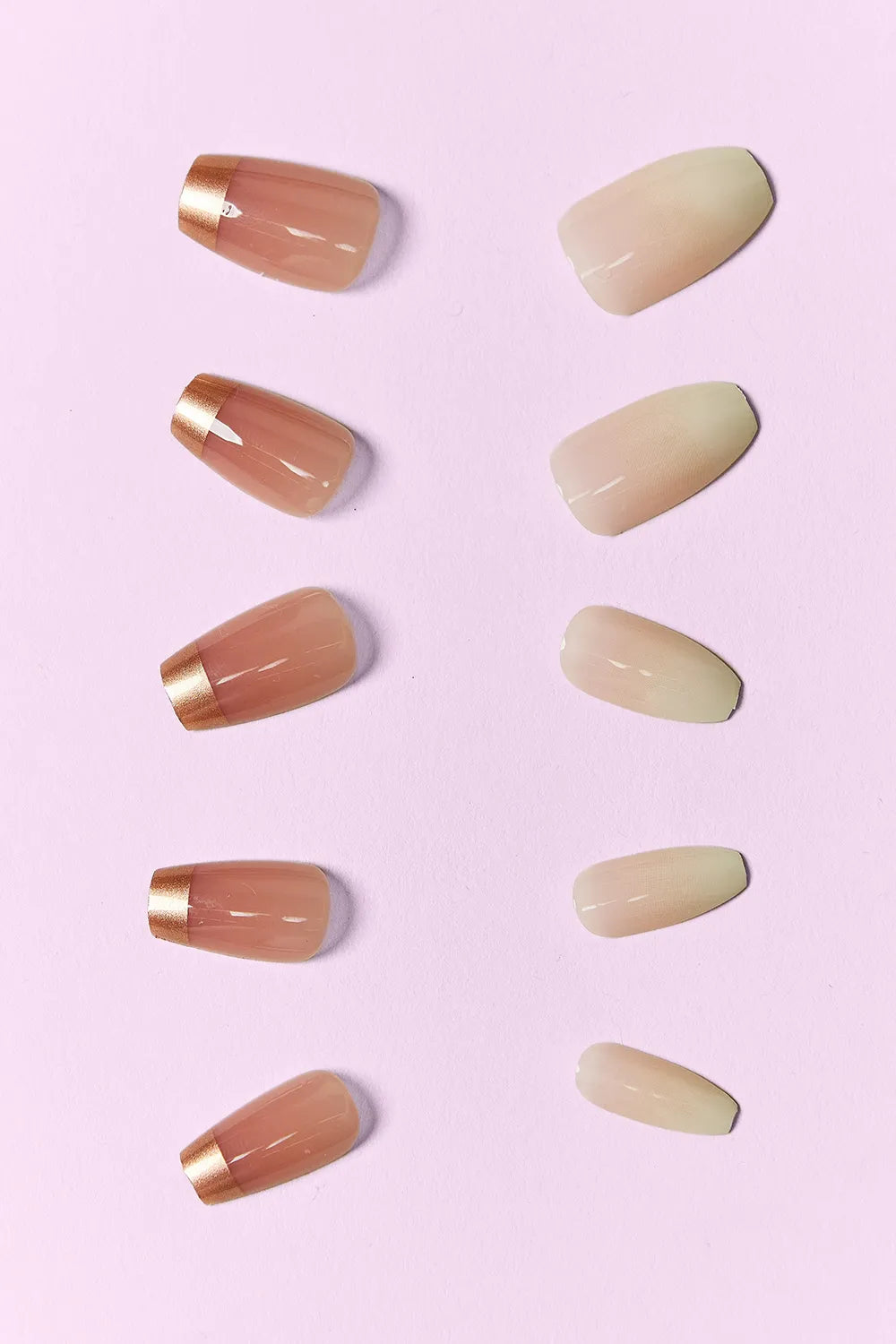 Trendsi SO PINK BEAUTY press-on nails in two packs, showcasing short, stylish pink nail designs on a clear background.