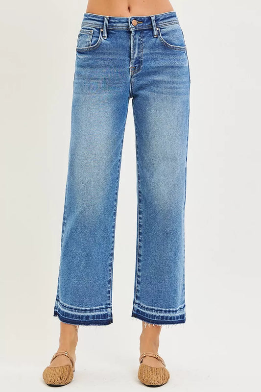 Risen full size slouchy cropped boyfriend jeans by Trendsi, plus size, showing relaxed fit and distressed details.