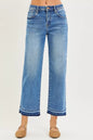 Risen full size slouchy cropped boyfriend jeans by Trendsi, plus size, showing relaxed fit and distressed details.