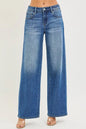 Risen slouchy baggy jeans with front and back pockets, relaxed fit, stylish casual denim from Trendsi.