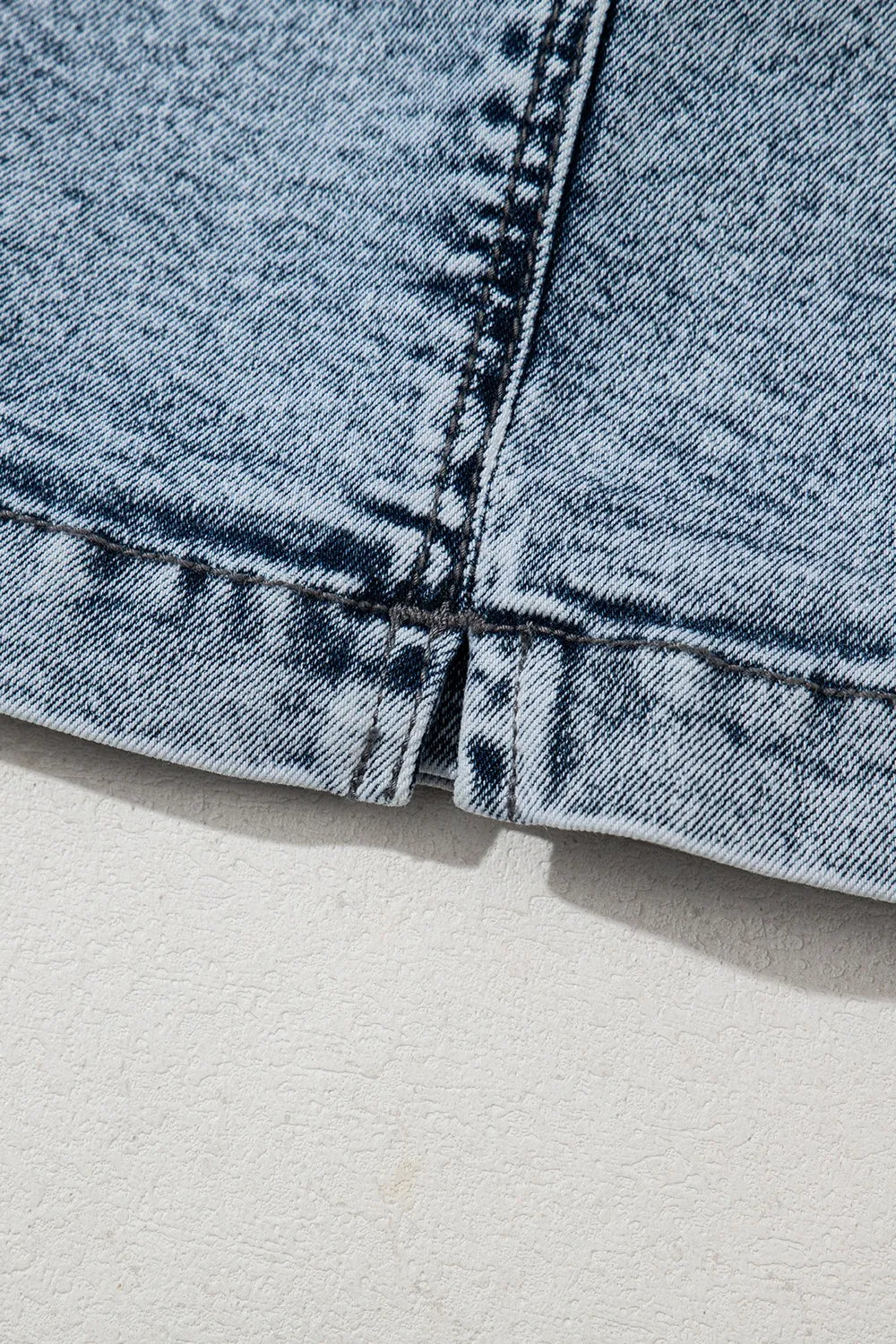 Medium-length denim shorts with a drawstring waist and front pockets, featuring a high-rise fit from Trendsi.
