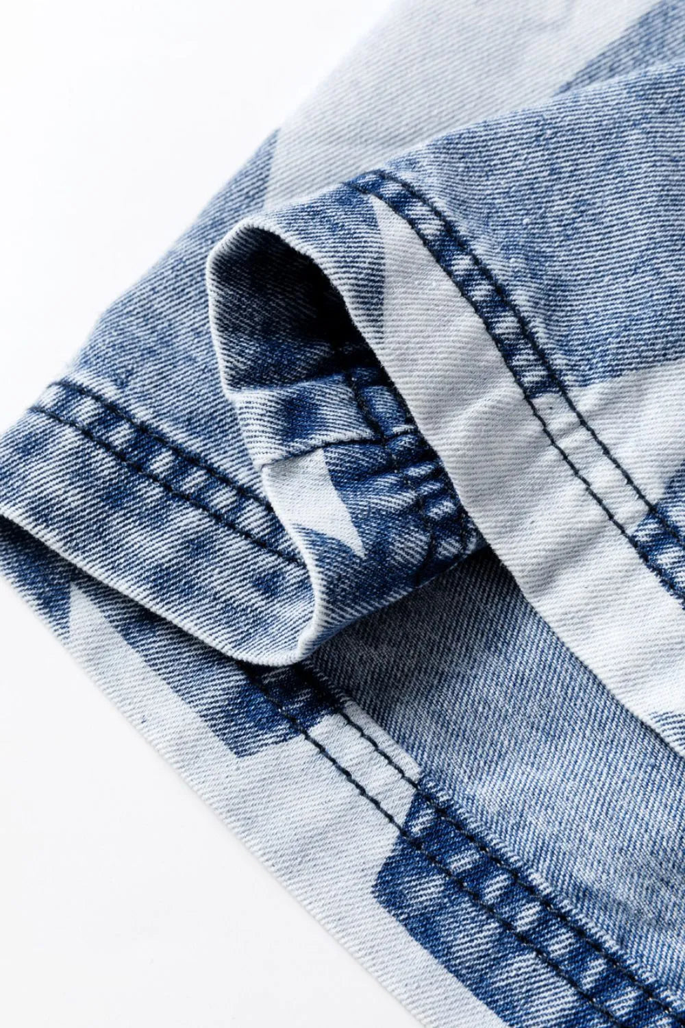 Star print washed high waist wide-leg jeans from Trendsi with drawstring waist, casual streetwear style, and relaxed fit.