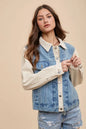Trendsi Annie Wear denim jacket with collared neck and double placket, casual stylish outerwear for women.