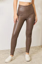 Mocha high waist skinny pants by Trendsi, e.Luna full size, fitted and stylish for a sleek, modern look.