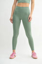 Trendsi MONO B Venice Cloud Light Contour high-waisted leggings in moss green, featuring comfortable fit and stylish design.
