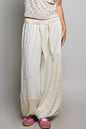 Trendsi patchwork mixed knit wide-leg pants with natural multi-color design, featuring a relaxed fit and stylish wide silhouette.