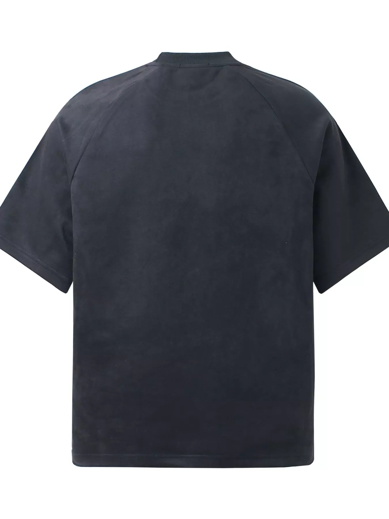 Navy blue men's round neck T-shirt with embroidered letter design, casual style from Trendsi.