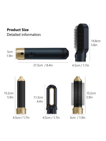 Navy 6-in-1 interchangeable curling iron set by Trendsi with European plug and multiple barrel sizes for versatile styling.