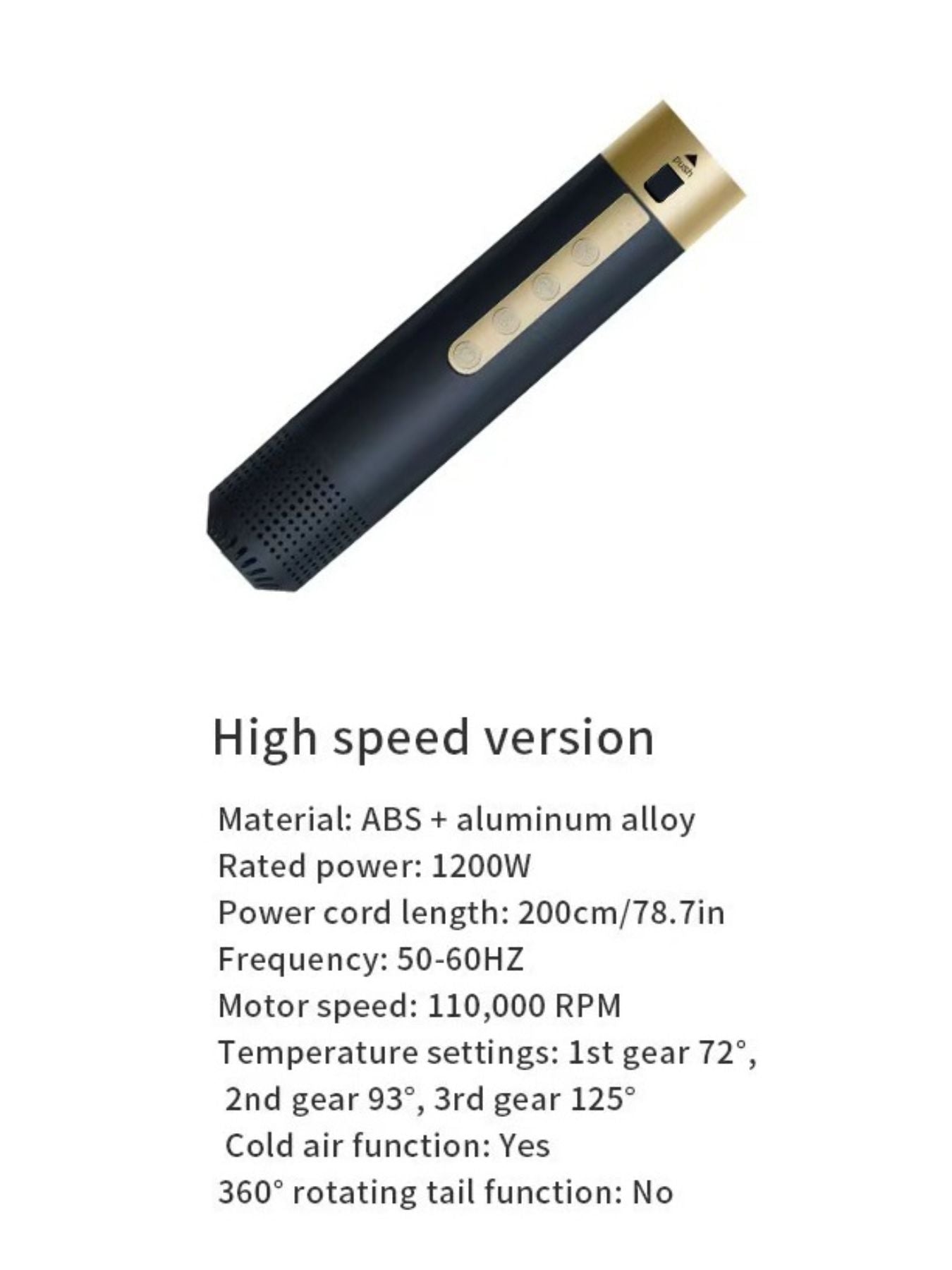 Navy 6-in-1 Multifunctional Hot Air Brush by Trendsi with North American plug, showcasing its versatile styling attachments.