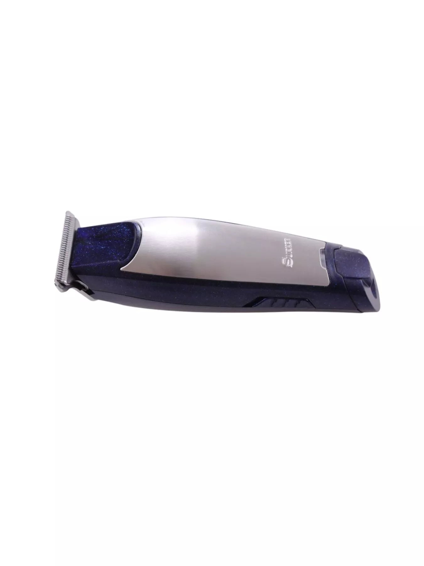 Navy Trendsi Precision Cordless Hair Clipper showing a sleek, compact design with adjustable blades for easy hair trimming.