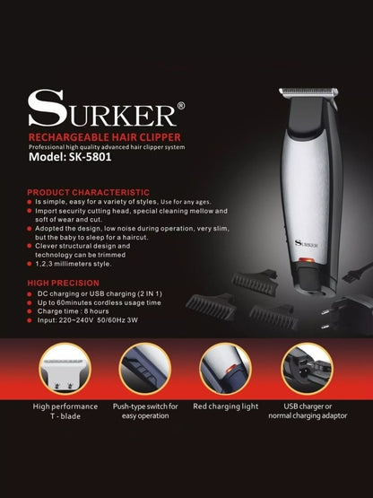 Navy cordless hair clipper by Trendsi with precision blades, compact design, and one-size-fits-all for easy grooming.