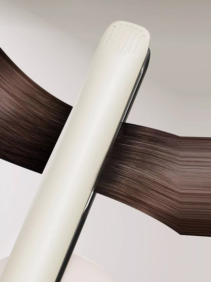 Off-white Trendsi fast heating hair straightener with European plug, showcasing sleek design and ceramic plates for smooth styling.