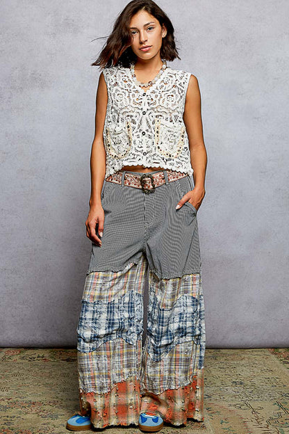 Off-white Trendsi cropped crochet vest with button-down front and scalloped edge, stylish and lightweight for layered looks.
