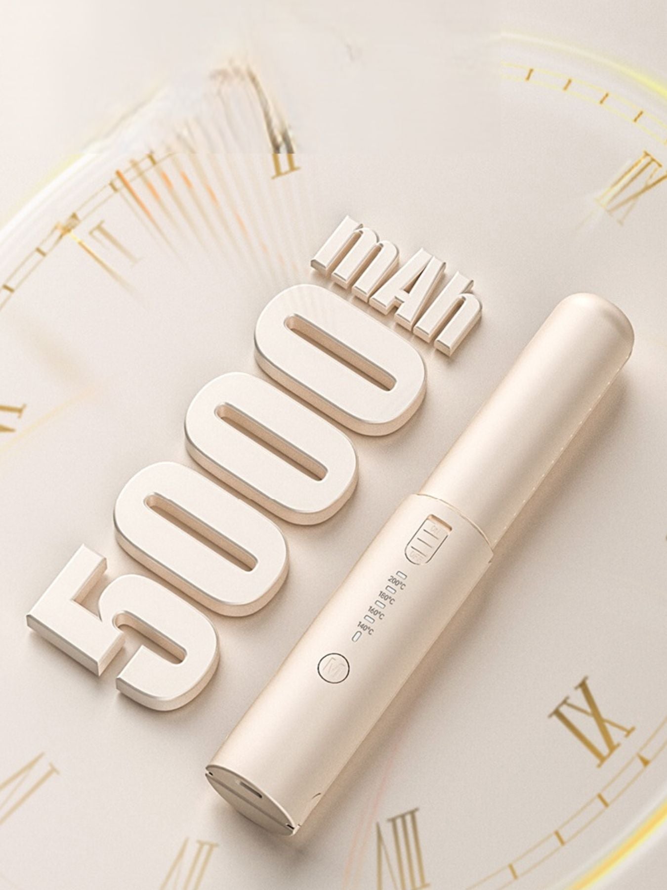 Off-white adjustable temperature hair straightener by Trendsi, with ceramic plates and ergonomic design for smooth styling