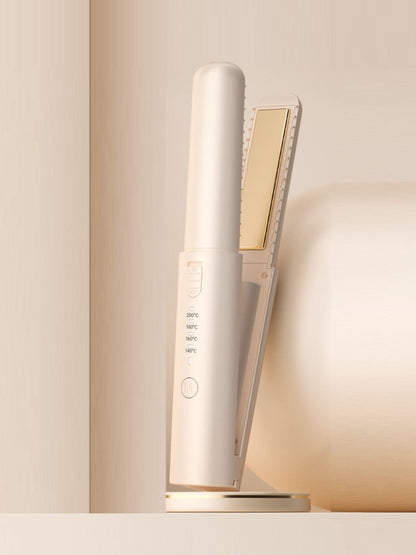 Off-white adjustable temperature hair straightener from Trendsi with sleek design and digital temperature controls.