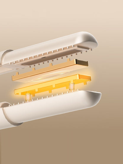Off-white adjustable temperature hair straightener from Trendsi, featuring sleek design and ceramic plates for smooth styling.