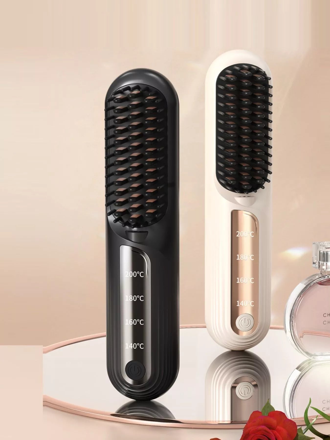 Off-white Trendsi fast heating straightening comb with wide teeth for quick, smooth hair styling.