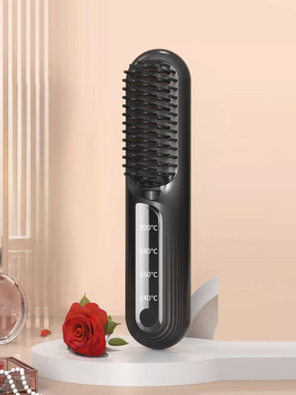 Off-white Trendsi fast heating straightening comb with wide teeth and ergonomic handle for smooth, efficient hair styling.