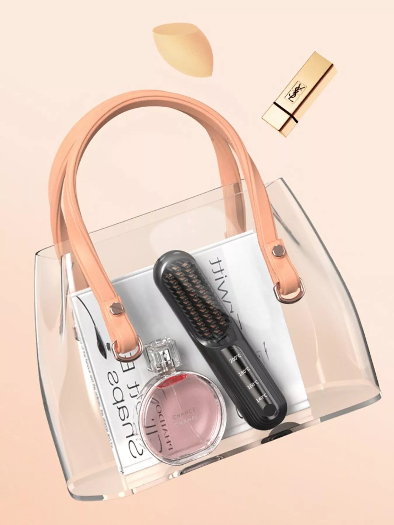 Off-white Trendsi fast heating straightening comb with wide teeth for quick hair styling and smoothing.