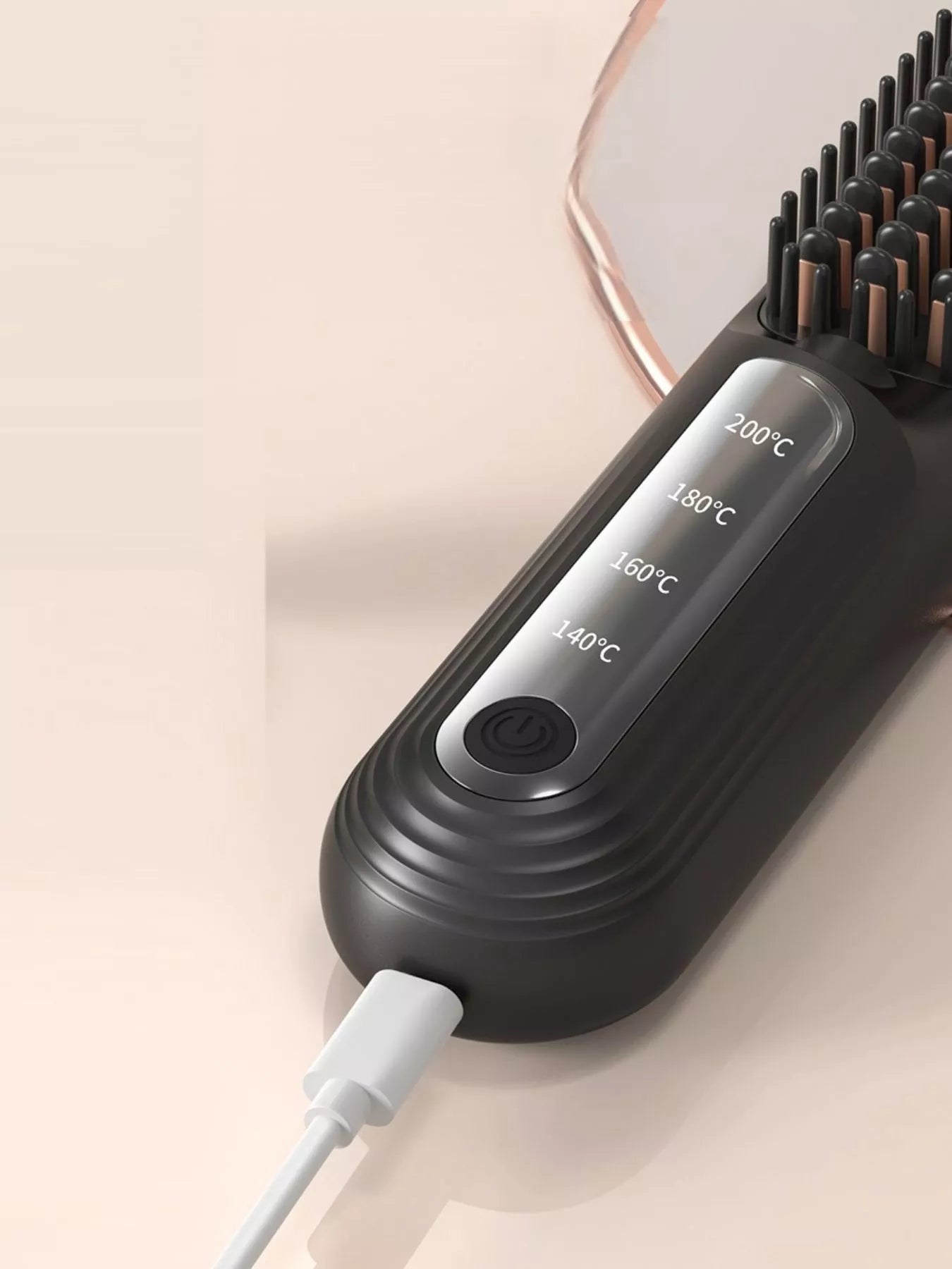 Off-white Trendsi fast heating straightening comb with wide teeth for quick, smooth hair styling.