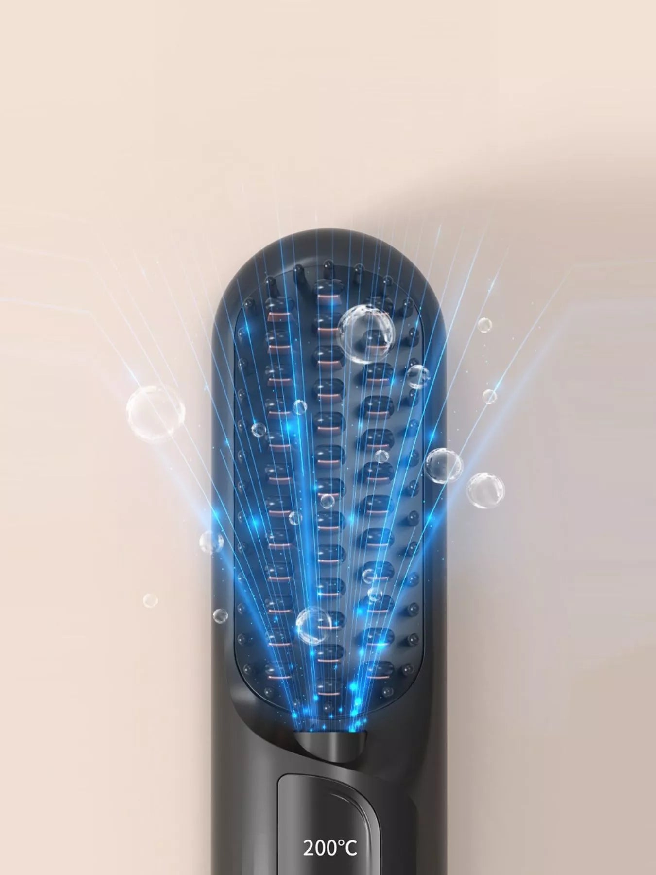 Off-white fast heating straightening comb by Trendsi, designed for quick hair styling and smooth, sleek results.