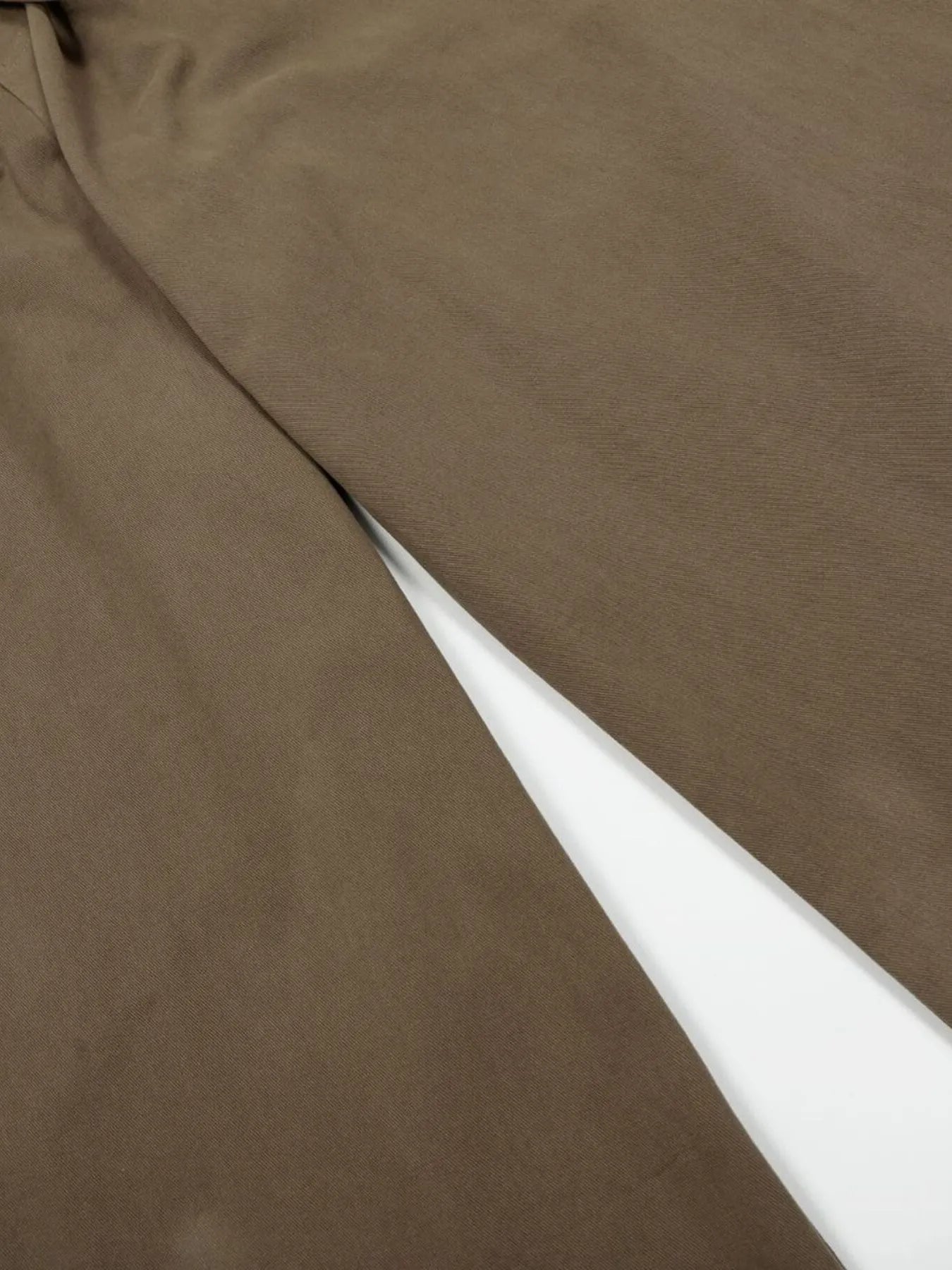 Men's olive brown wide leg drawstring pants with elastic waistband from Trendsi, relaxed fit and comfortable casual style.