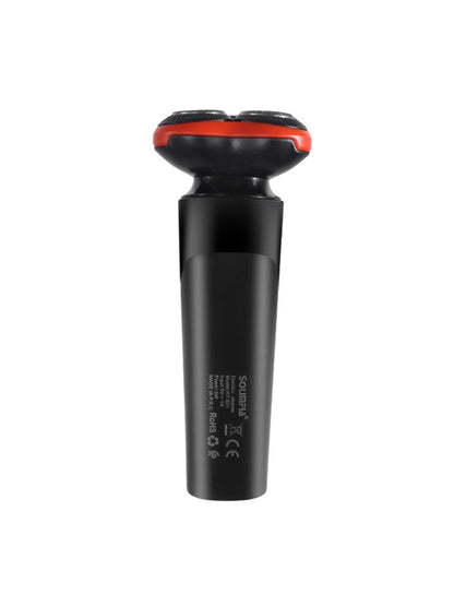 Orange 3-head rotary electric shaver by Trendsi with ergonomic handle and adjustable head for a smooth shave.