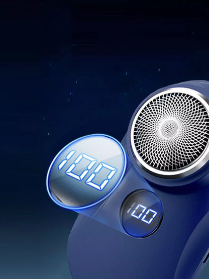 Trendsi portable mini electric shaver in orange, compact design for easy grooming and shaving on the go.