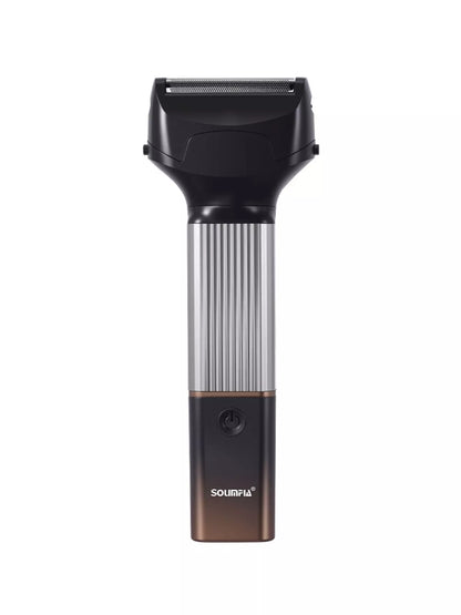 Orange rechargeable cordless hair clipper from Trendsi with adjustable blade and ergonomic design for easy hair trimming.