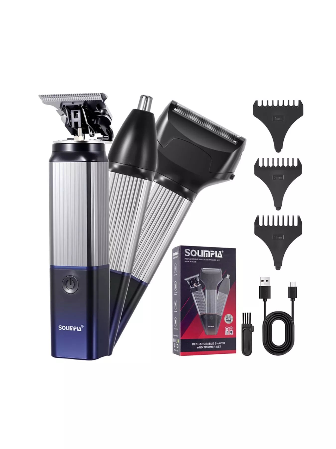 Orange rechargeable cordless hair clipper by Trendsi with adjustable blades, shown in a close-up view.