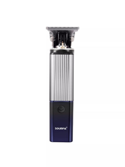 Rechargeable cordless hair clipper by Trendsi with orange handle and adjustable blades for easy haircutting.