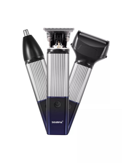 Rechargeable cordless hair clipper by Trendsi with orange handle, compact design, ideal for home grooming and hair trimming.