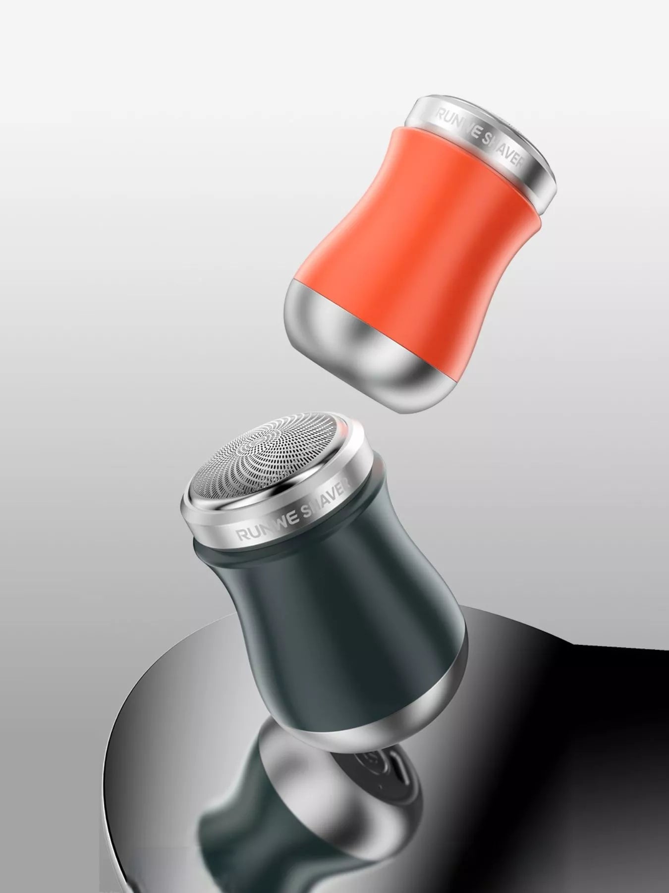 Orange portable mini electric shaver by Trendsi, compact design with a sleek handle for easy grooming on the go.
