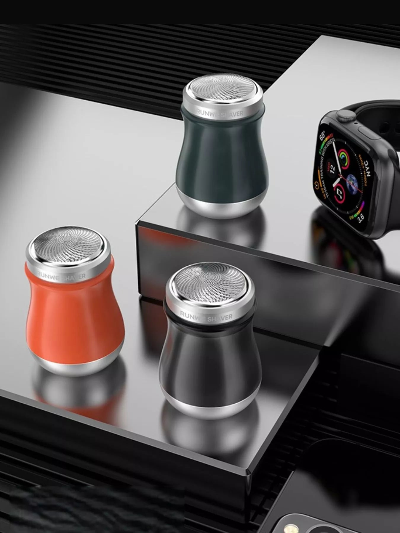 Orange portable mini electric shaver by Trendsi with compact design and ergonomic handle for easy grooming.