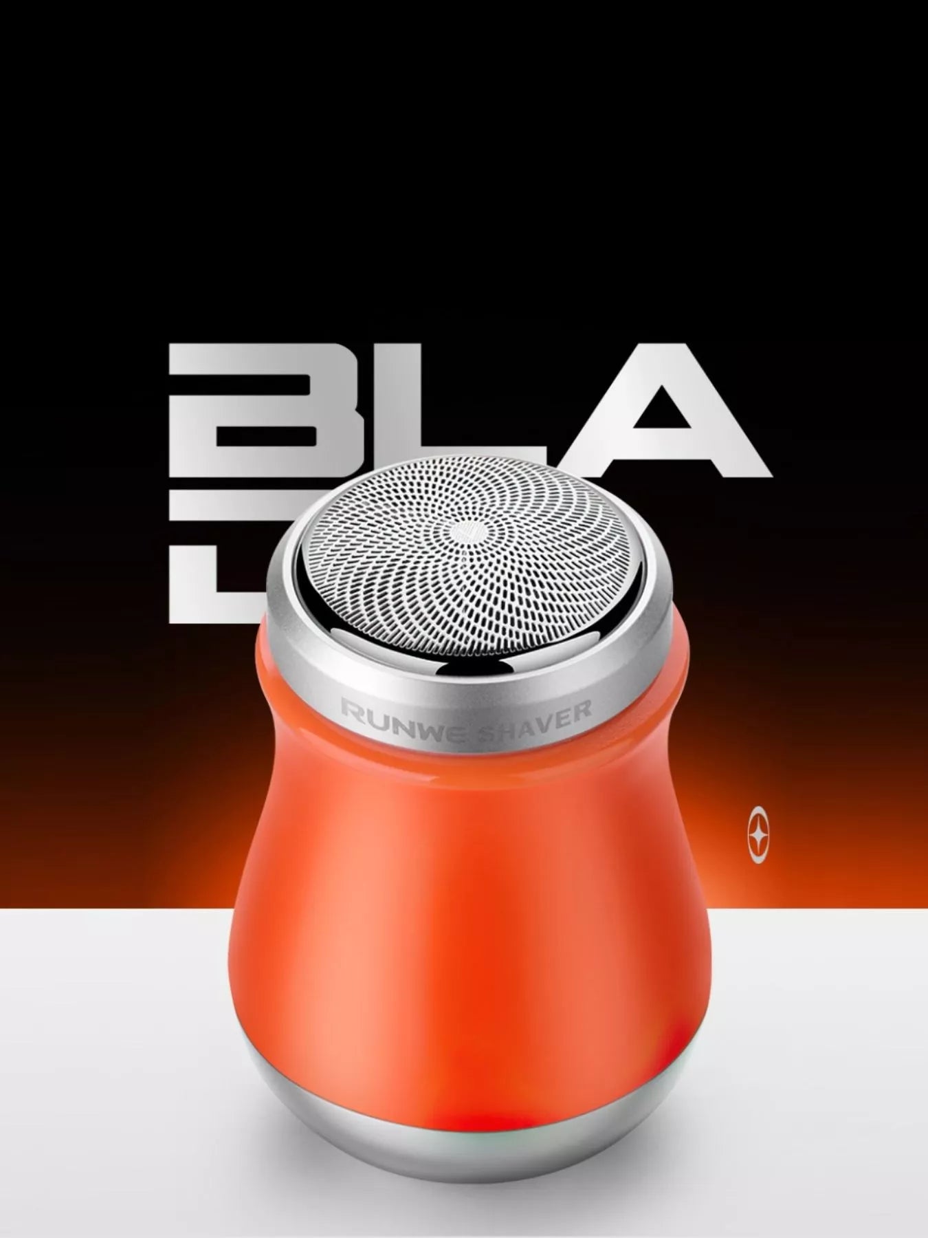 Orange portable mini electric shaver by Trendsi with a compact design, ideal for quick grooming on the go.