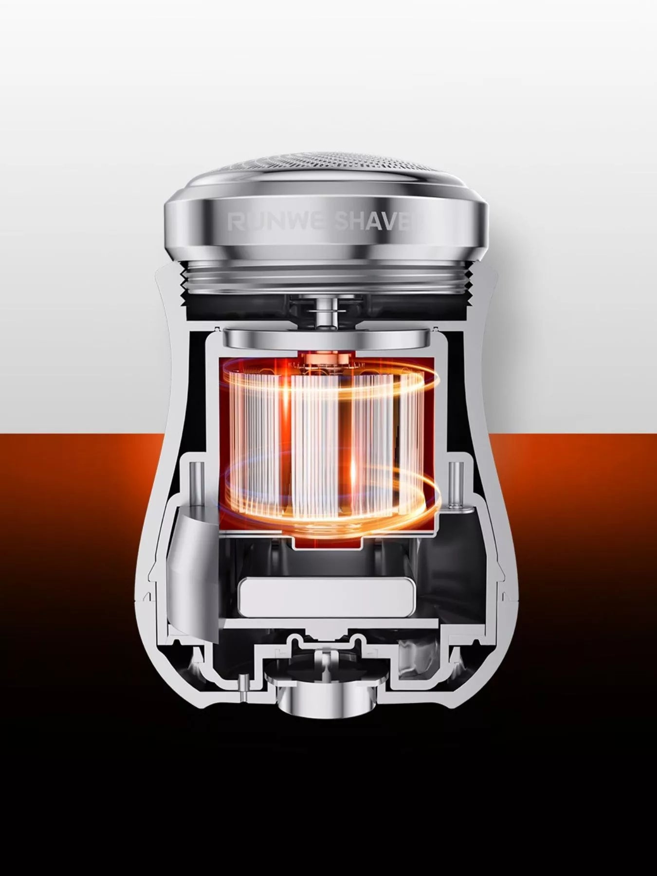 Orange portable mini electric shaver by Trendsi with compact design and easy grip for quick grooming.