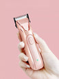 Portable rechargeable hair removal kit by Trendsi, featuring two compact, easy-to-use devices in a pale blush color.