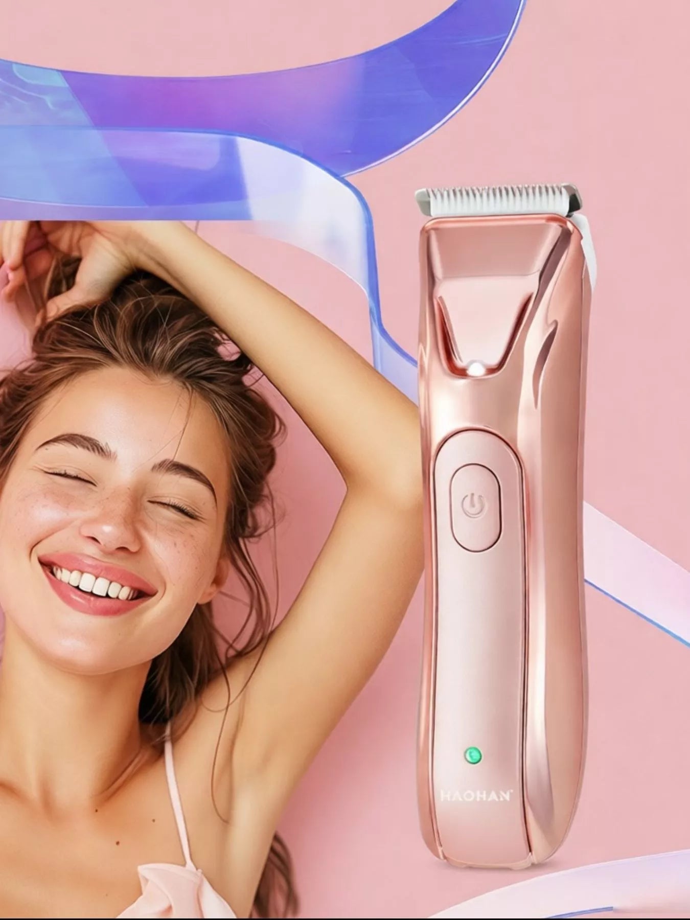 Trendsi 2-piece portable rechargeable hair removal kit with pale blush devices for easy at-home hair removal.